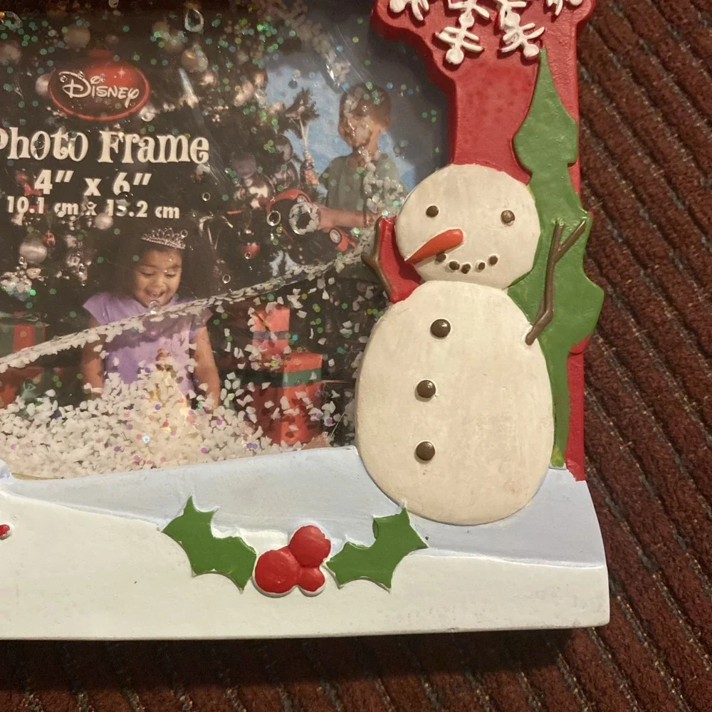 NWT DISNEY MINNIE MOUSE CHRISTMAS SNOW WATER‎ GLOBE PHOTO FRAME 4
